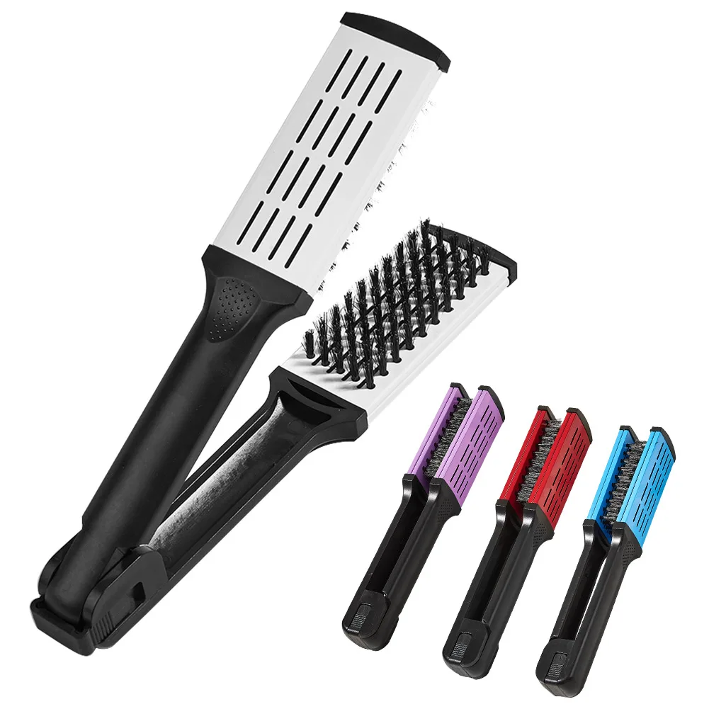 Hair Straightening Comb Anti-Static Hairdressing Straightener Hairbrush Multifunctional Double Sided Brush Barber Styling Tools