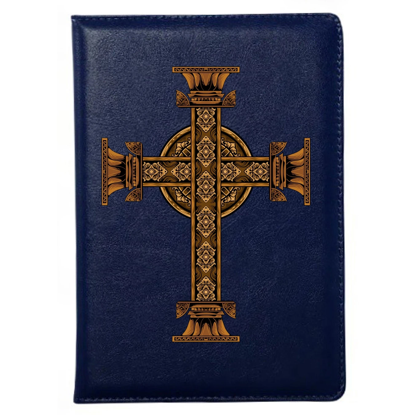 Vintage Pattern Cross PU Leather Notebook Personalized Soft Cover Journal with Bookmark for School Office Diary Business Gift
