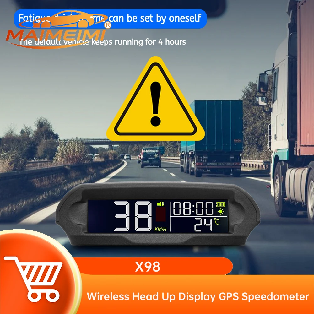 Auto GPS Speedometer with Solar Charging Head Up Display Car Smart Digital Alarm Reminder Meter Electronics Accessories