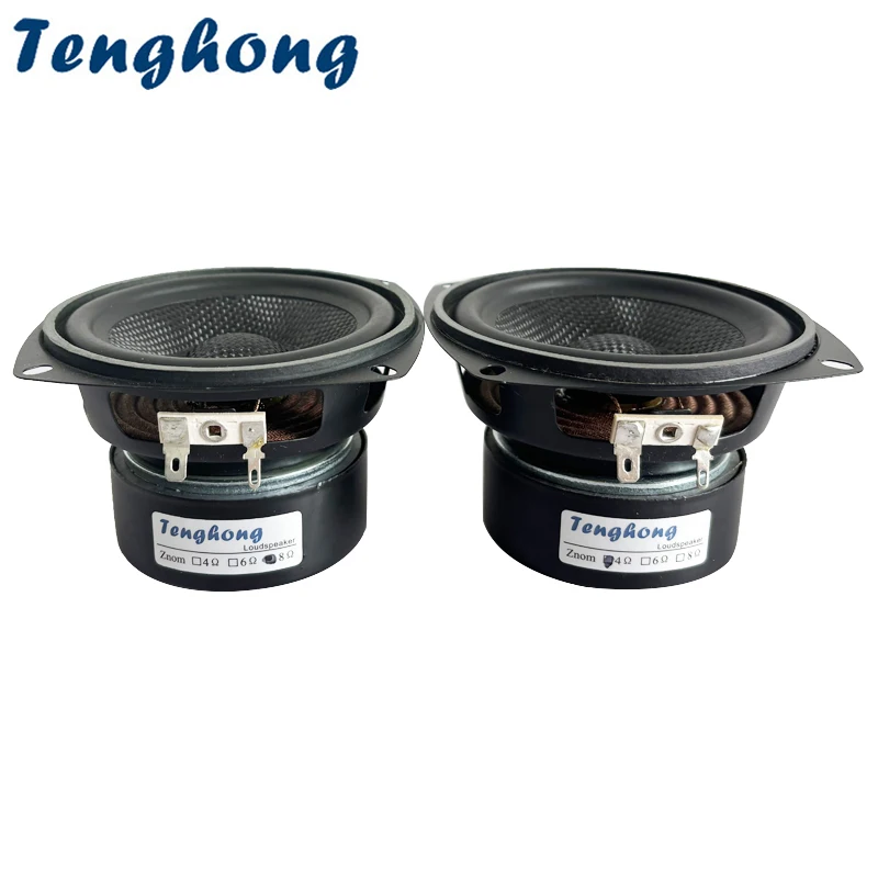 

Tenghong 2pcs 4 Inch Bass Speaker 4 8 Ohm 30W Fiberglass Woven Basin Waterproof Speaker Unit Lawn Bathroom Bluetooth Loudspeaker
