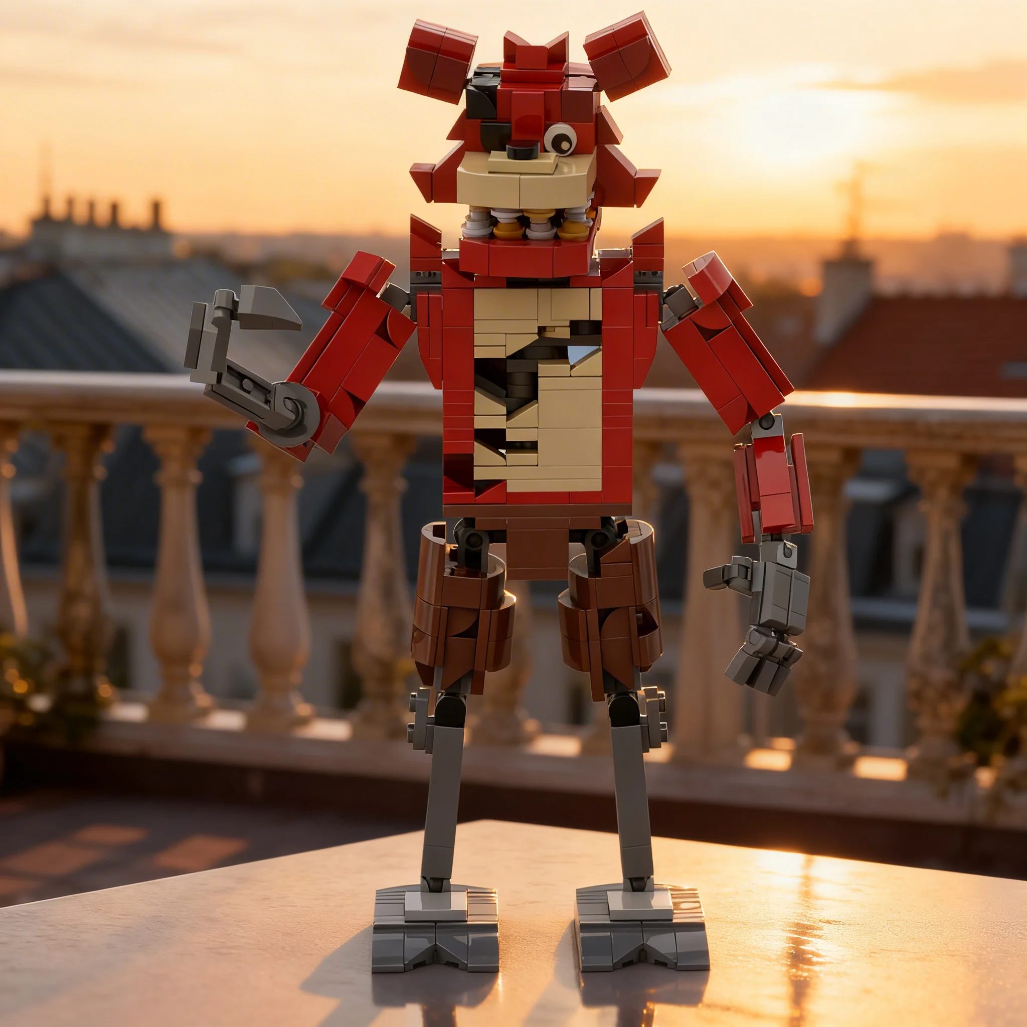 475pcs MOC Foxy Games Display Challenge Model Building Blocks Castle Adventure Technical Street Scene Mechanical Custom Toy Gift