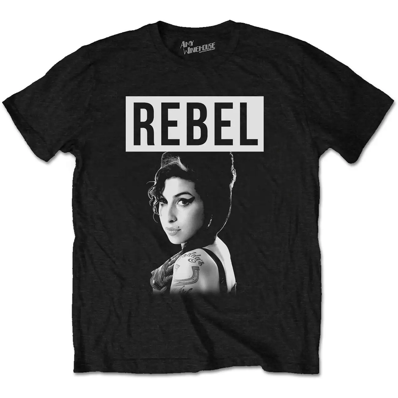 Amy Winehouse Rebel Black T shirt Officially Licensed