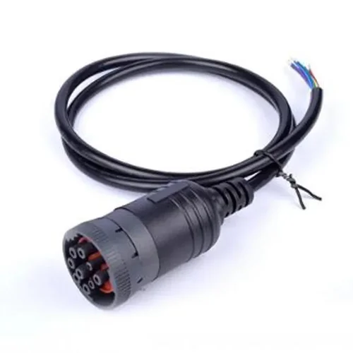 Imagen 2 del producto Cable de 1M, J1939 (9 pines) a extremo abierto, 6 pies, 9 pines con cable, hembra para cable de conexión de conversión de motor diésel de camión Cummins