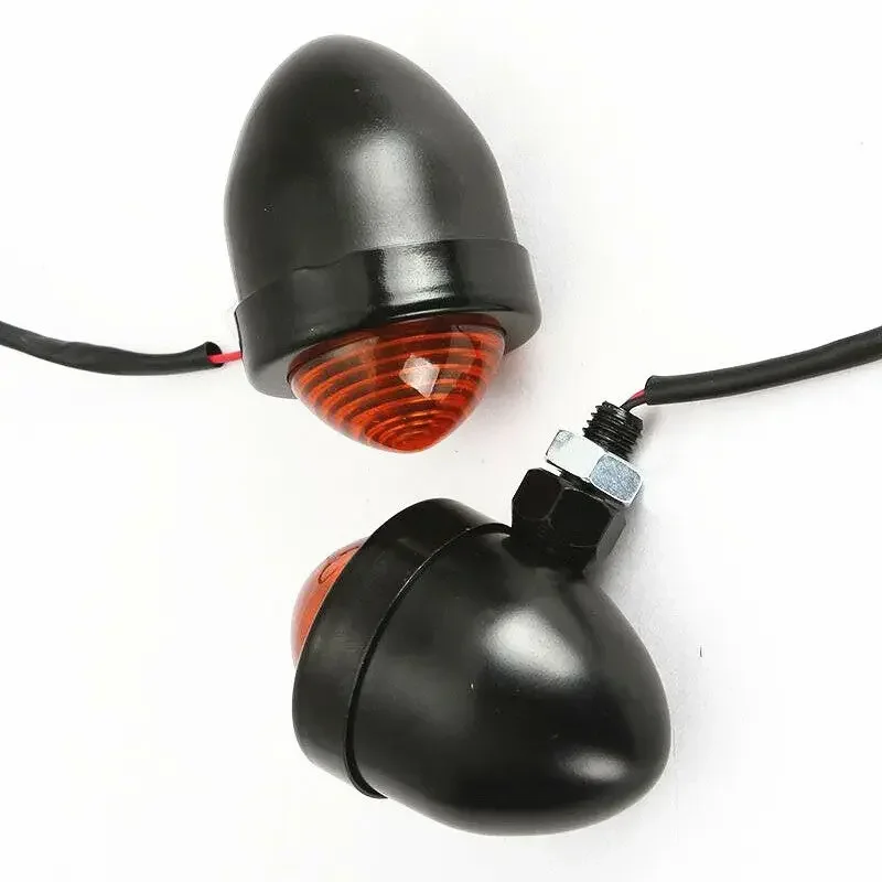 Black Turn Signal For Cruiser Harley Sportster Dyna Chopper Old School Bobber XL