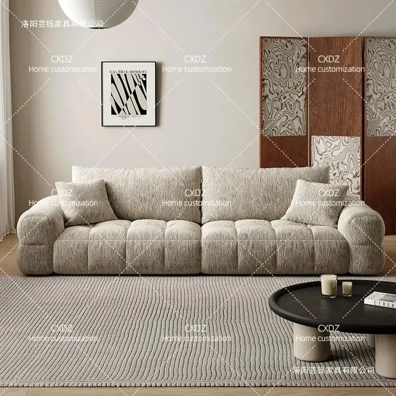 Puff Fabric Sofa Cream Chenille Small Apartment Light Luxury Retro Adjustable New Sofa 2024