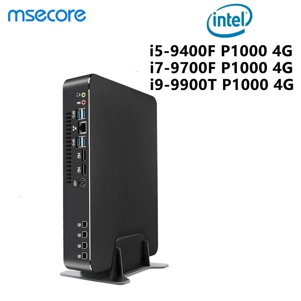 Msecore MV10 Mini PC i9-9900T Quadro P1000 dedykowana grafika edycja wideo projekt profesjonalny komputer stacjonarny DDR4 NVME SSD