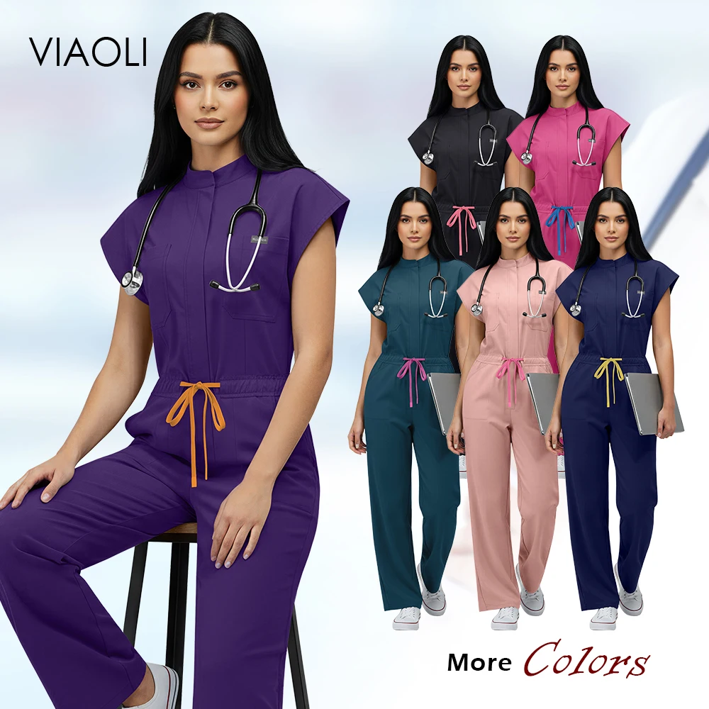 

Breathable High-quality Scrub Surgical Uniforms Woman Nurse Doctor Work Wear Jumpsuit Medical Lab Clinic Hospital Specific Scrub