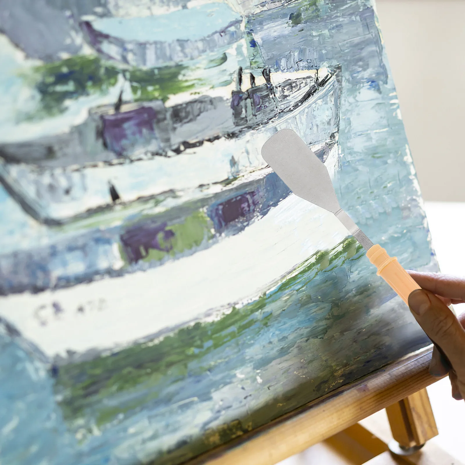 

Набор из 10 профессиональных шпателей с пластиковыми ручками и лезвиями из нержавеющей стали для смешивания и нанесения красок (масло, гуашь, акрил) – инструмент для художников