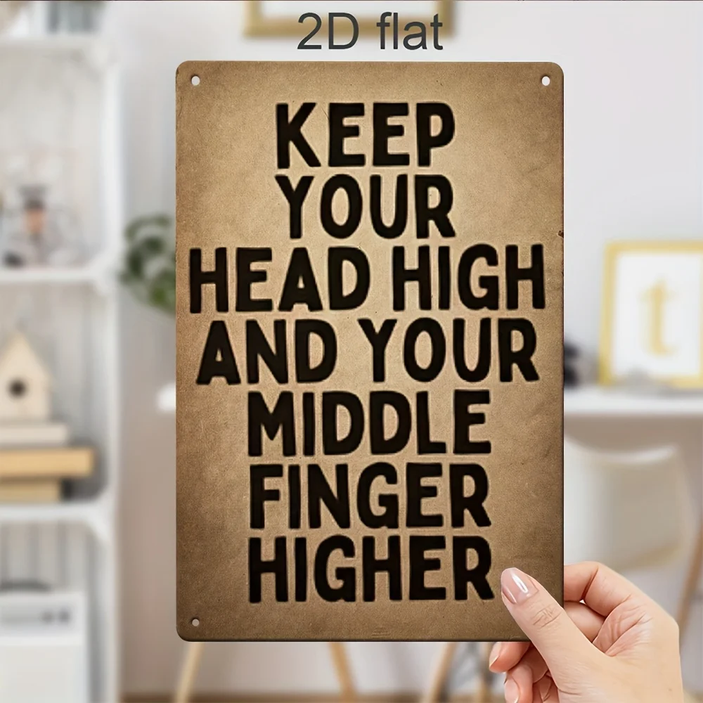 Vintage Metal aluminum Sign Wall Art - Rustic Inspirational Quote 