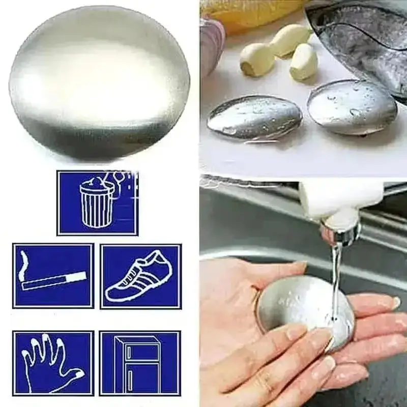 New Soap Stainless Steel Soap Hand Odor Remover Bar Soap Garlic Fish Onion Smells Magic Eliminating Odor Kitchen Bar Gadget