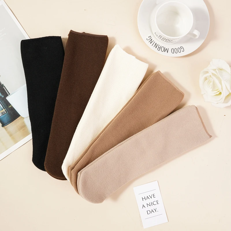 Mid-tube Knitted Maternity Plus Velvet Socks Solid Simple Warm Socks Soft Comfortable Autumn Winter Thickened Maternity Socks