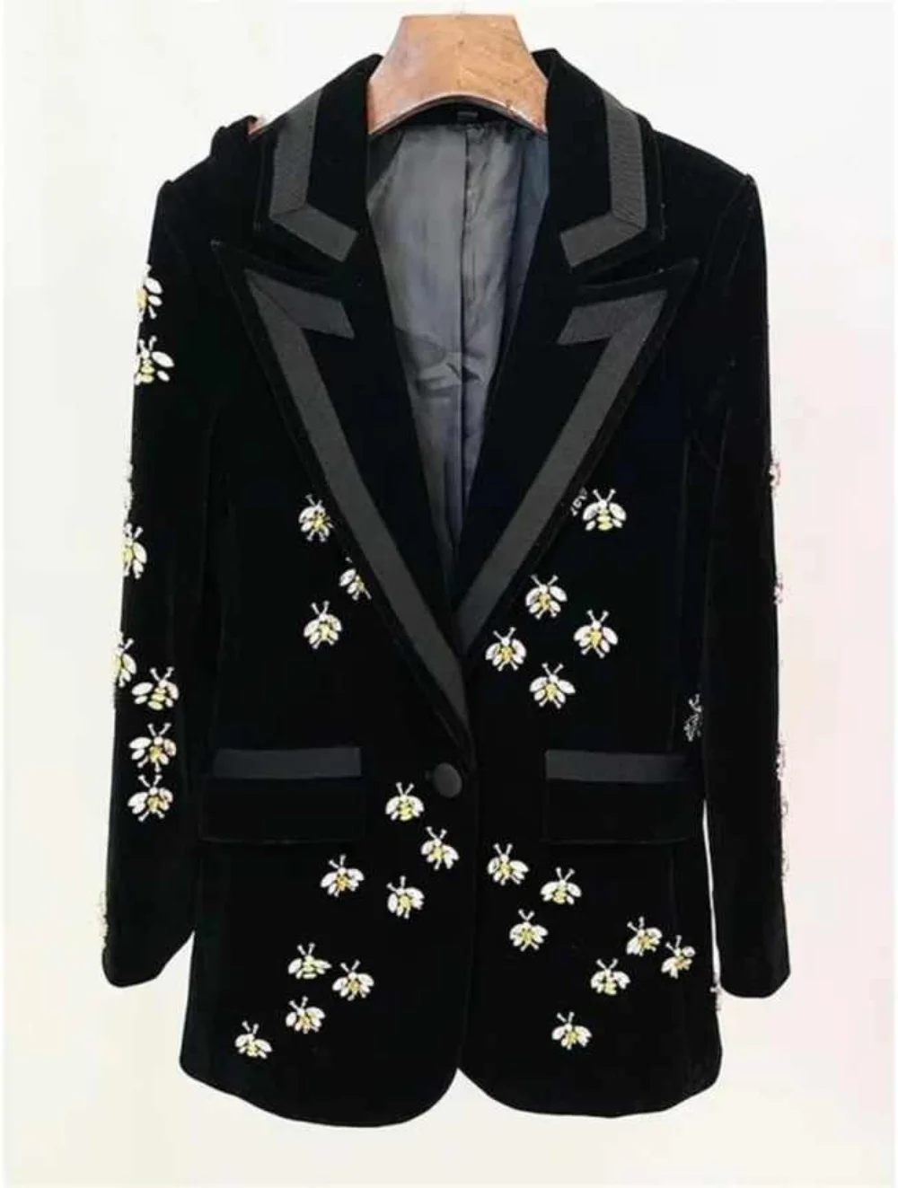 Exquisite Women's Suits 2 Pieces Jacket Pants Single Breasted Jewelry Crystals Prom Leisure Office Wear Customized
