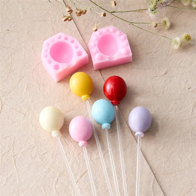 Mini molde de silicona con forma de globo ovalado 3D, herramienta de decoración de pasteles, Fondant, pasta de goma de Chocolate, resina, arcilla, moldes para velas, Bakewar