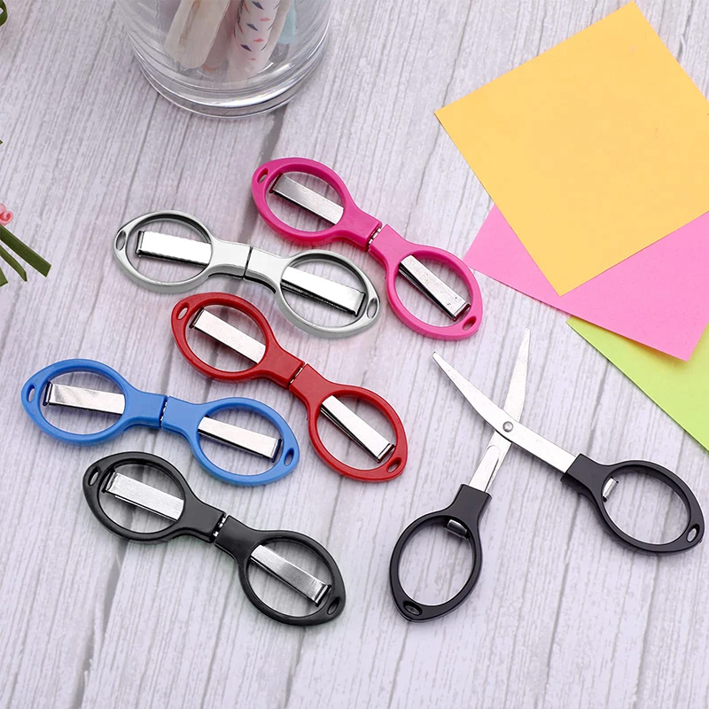 30Pcs Colorful Plastic Handle Folding Safety Scissors