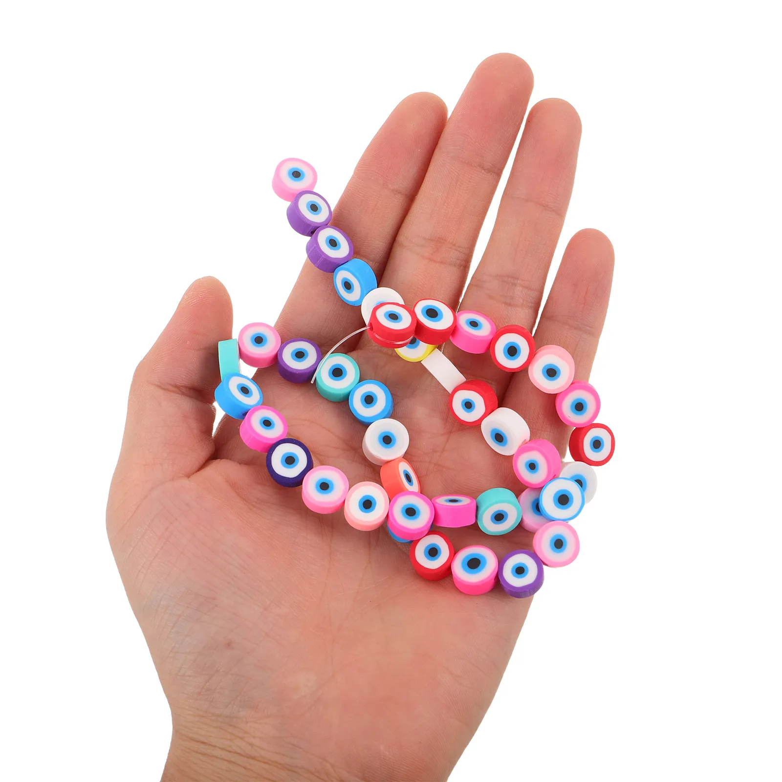 

Бусины из полимерной глины «Злой глаз» с плоским основанием для рукоделия, изготовления украшений, браслетов, брелоков, ожерелий, разделителей и подвесок