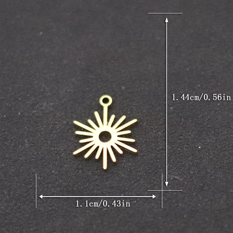 3pcs Lotus Flower Charms DIY Earring Necklace Bracelet Crown Heart Sunflower Footprint Pendant For Jewelry Making