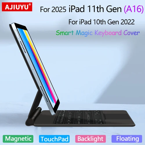 Teclado mágico inteligente para iPad de 11. a generación A16 2025, 11 pulgadas, A3354, A3355, funda para iPad 10. ° panel táctil, teclado magnético retroiluminado