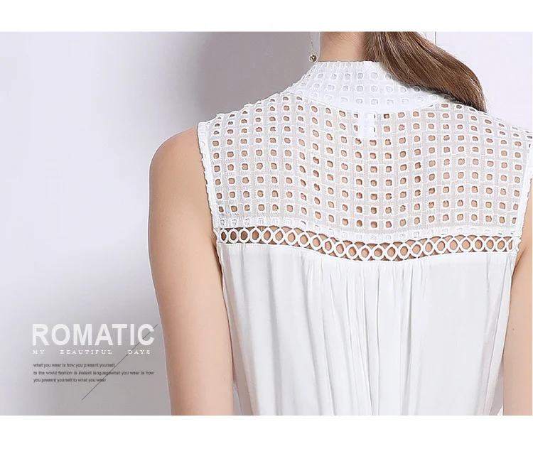 Francuska Sukienka Vintage Elegancka Bez Rękawów Wycięta Haftowana Koronkowa Sukienka Wakacyjna Damska Letnia Jednorzędowa Długa Sukienka Vestidos