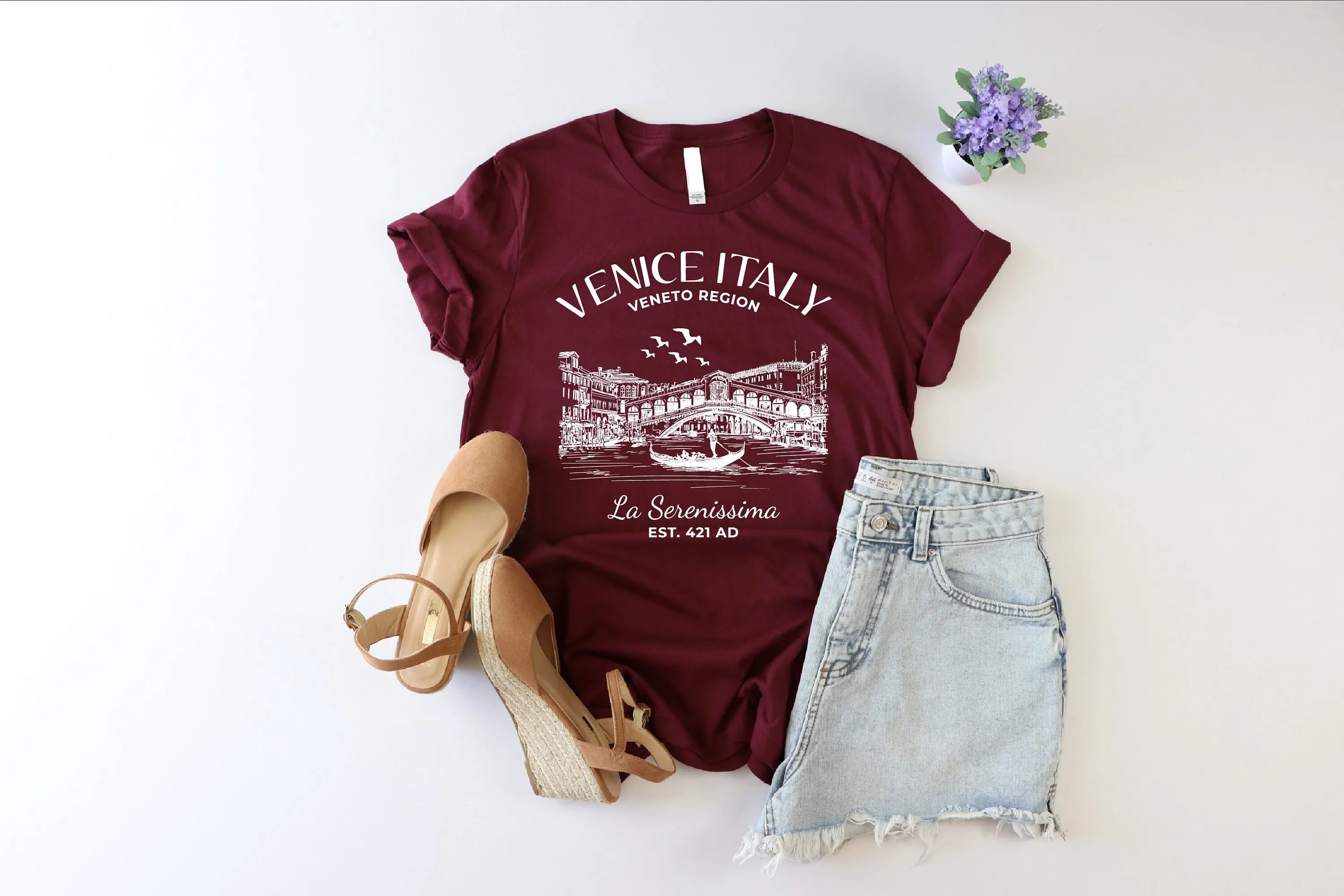 Venice Italy T Shirt Santa Monica Itay Trip Lover Travel In Gondola