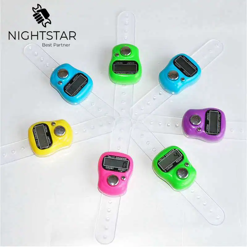 Mini marcador de puntadas y contador de dedos de fila, contador Digital electrónico LCD para coser, herramienta para tejer/Color aleatorio