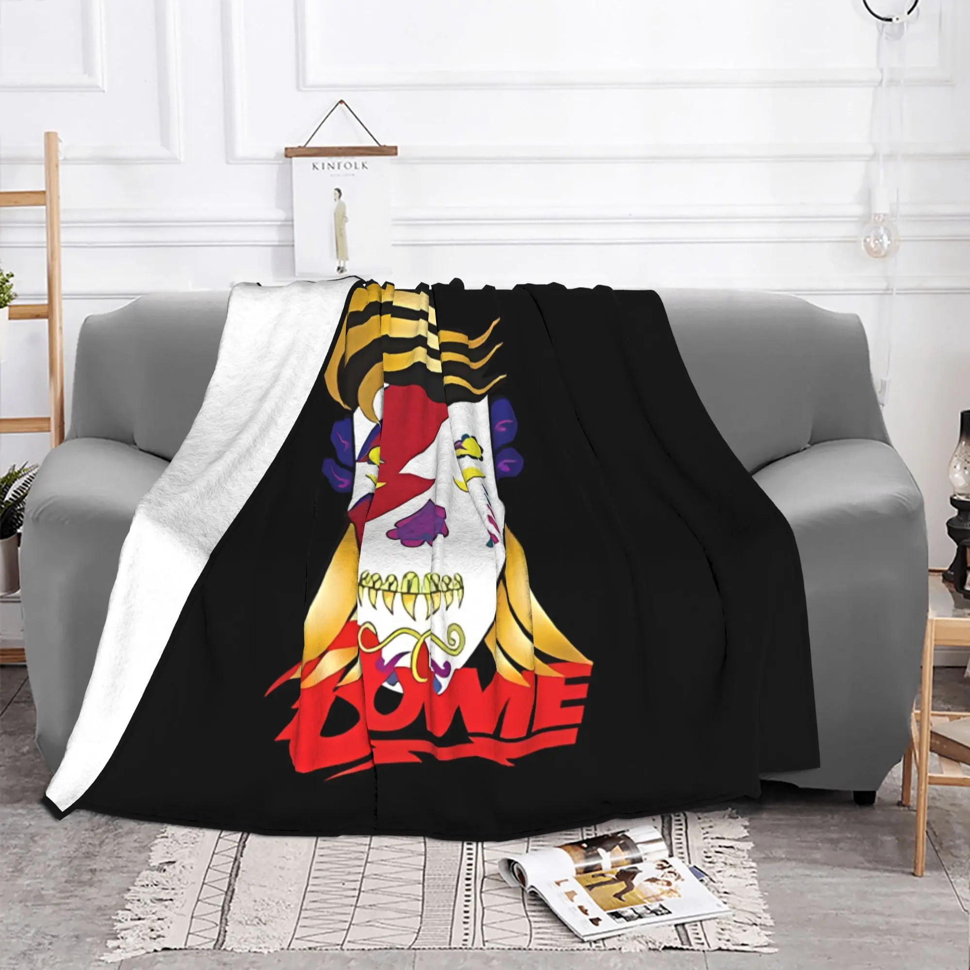 1PC home Cutecore Classic David Cool Bowie Blanket Super Cosy Plush Home Living Room Sofa halloween