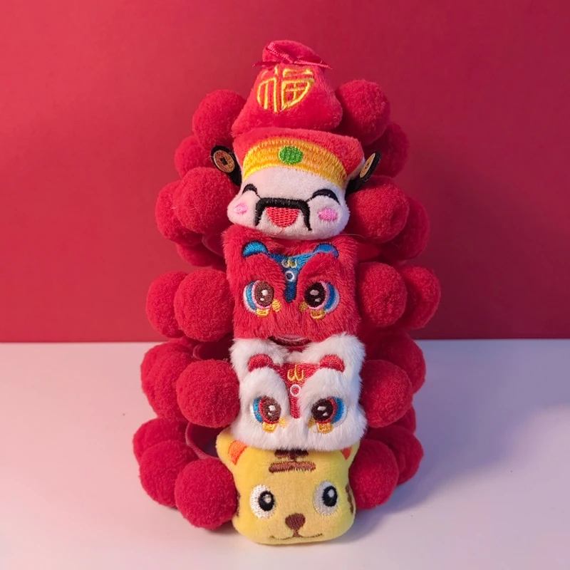 2025 High Quality Pet Plush New Year Collar Cartoon Lion Dance Plush Cat Dog Winter Warm Clothing Pet Accessories