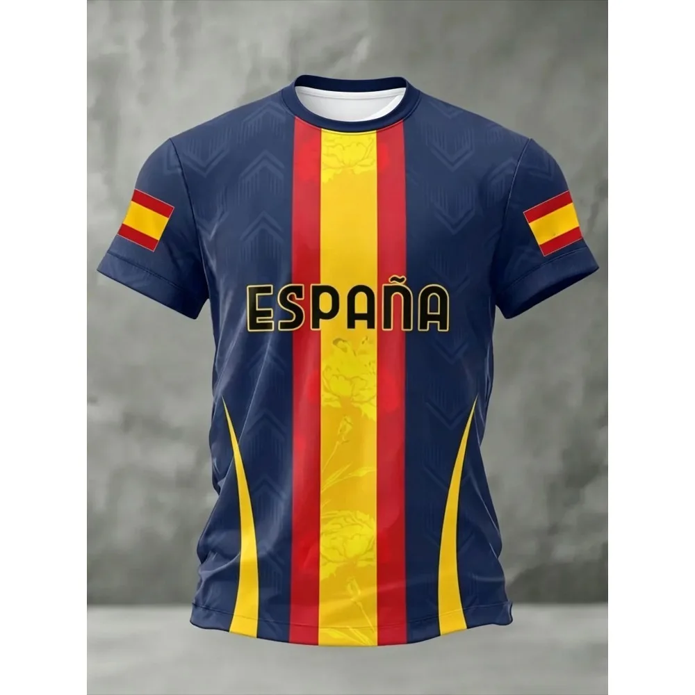 T-shirts d'été 2026 à manches courtes pour hommes – Style sport décontracté col rond – Collection classique God Spain – Vêtements pour homme