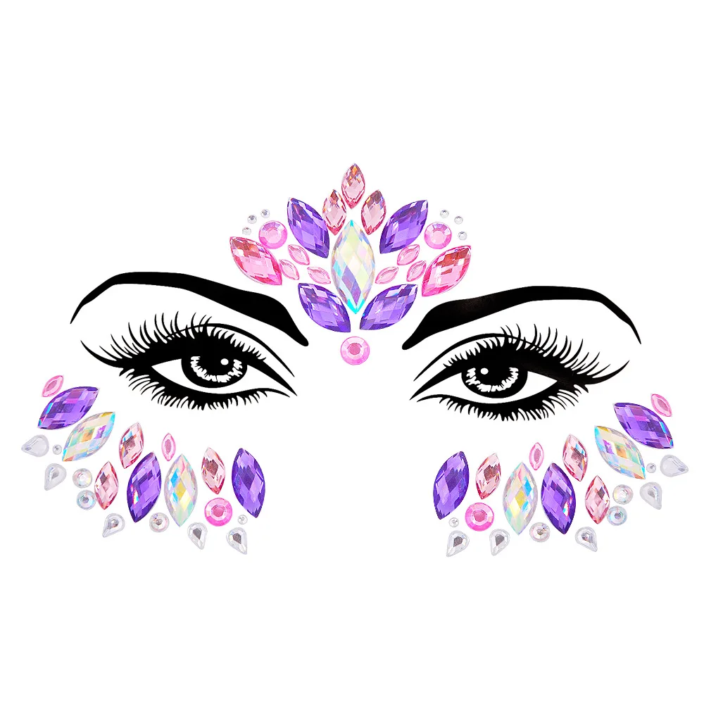 Eyeshadow Face Diamonds Festival Body Decoration Jewels Stickers Self Adhesive Fake Tattoos Makeup Nail Rhinestone Wedding