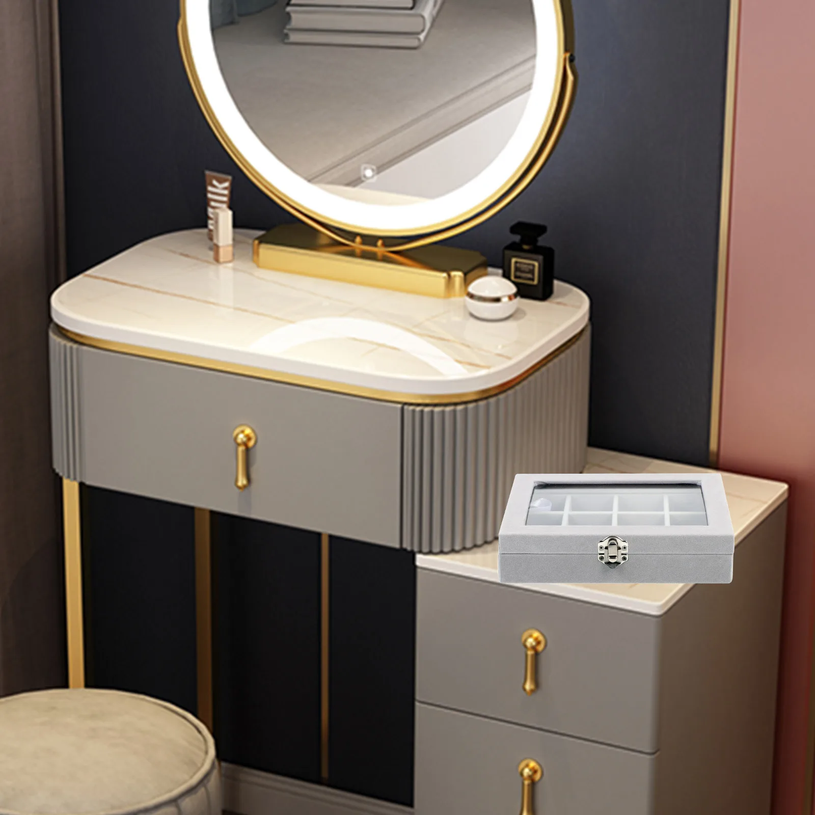 

Earring Storage Box Twelve Grid Jewelry Organizer Container for Small Items Decorative Display Twelve Grid Jewelry Storage Box