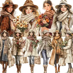 Fashionable girl wearing khaki clothe Stickers Crafts And Scrapbooking stickers kids toys book Decorative sticker DIY Stationery
