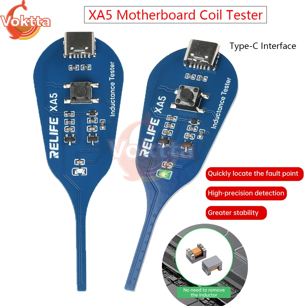 XA5 Inductor Detector Motherboard Coil Tester Quick Fault Checker Electromagnetic Induction Test PC Repair Tool Type-C Interface