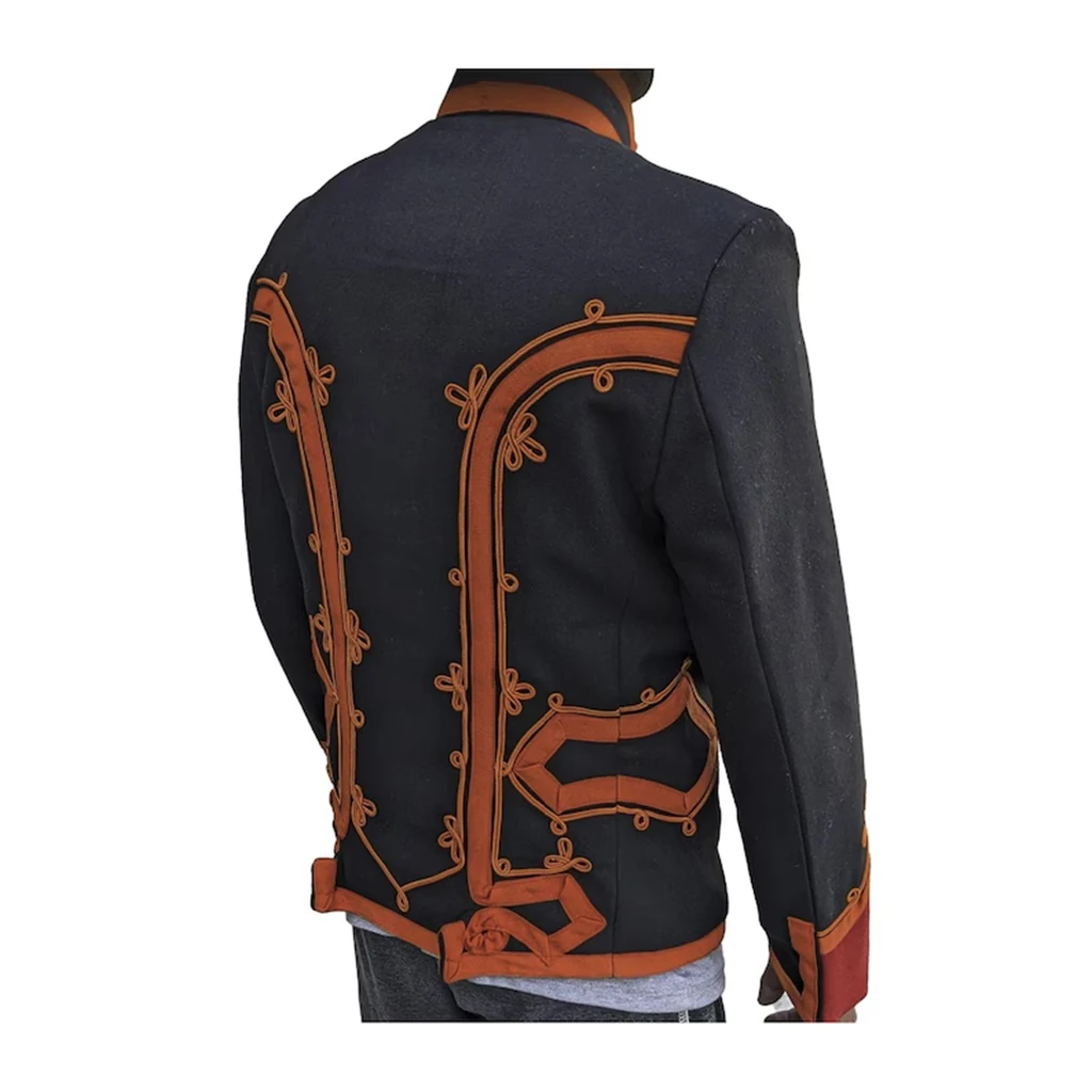 

Vintage Inspired General’s Costume Parade Jacket Navy Black Army Hussar Uniform Coat For Men Custom Made