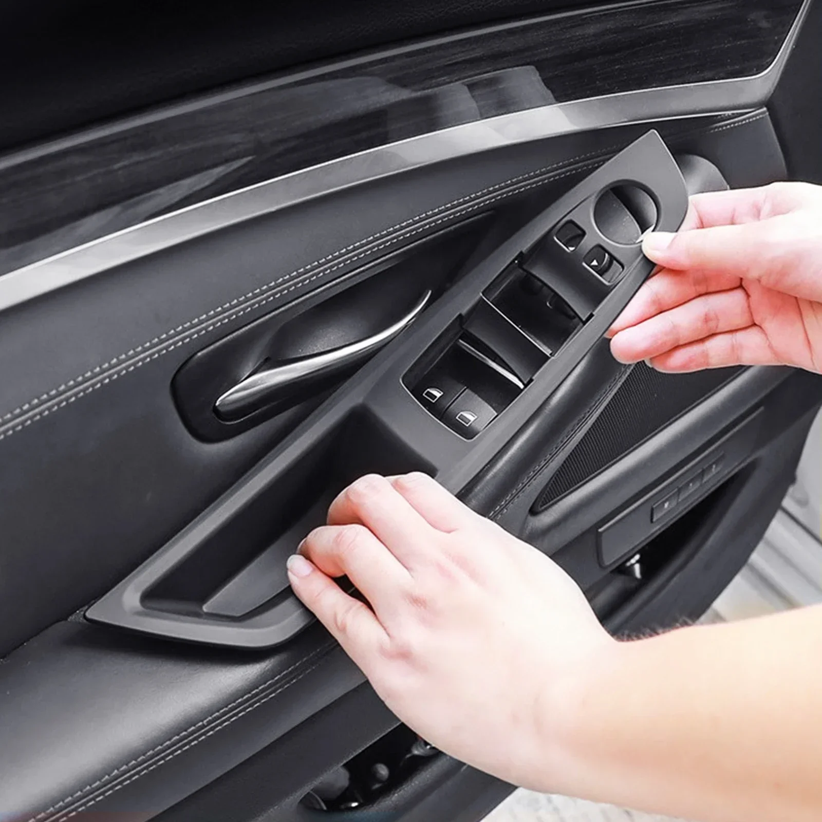 

Car Interior Door Handle For BMW F10 F11 F18 5 Series 520i 523i 525i 528i 535i 7pcs set Inner Door Panel Pull Trim Cover