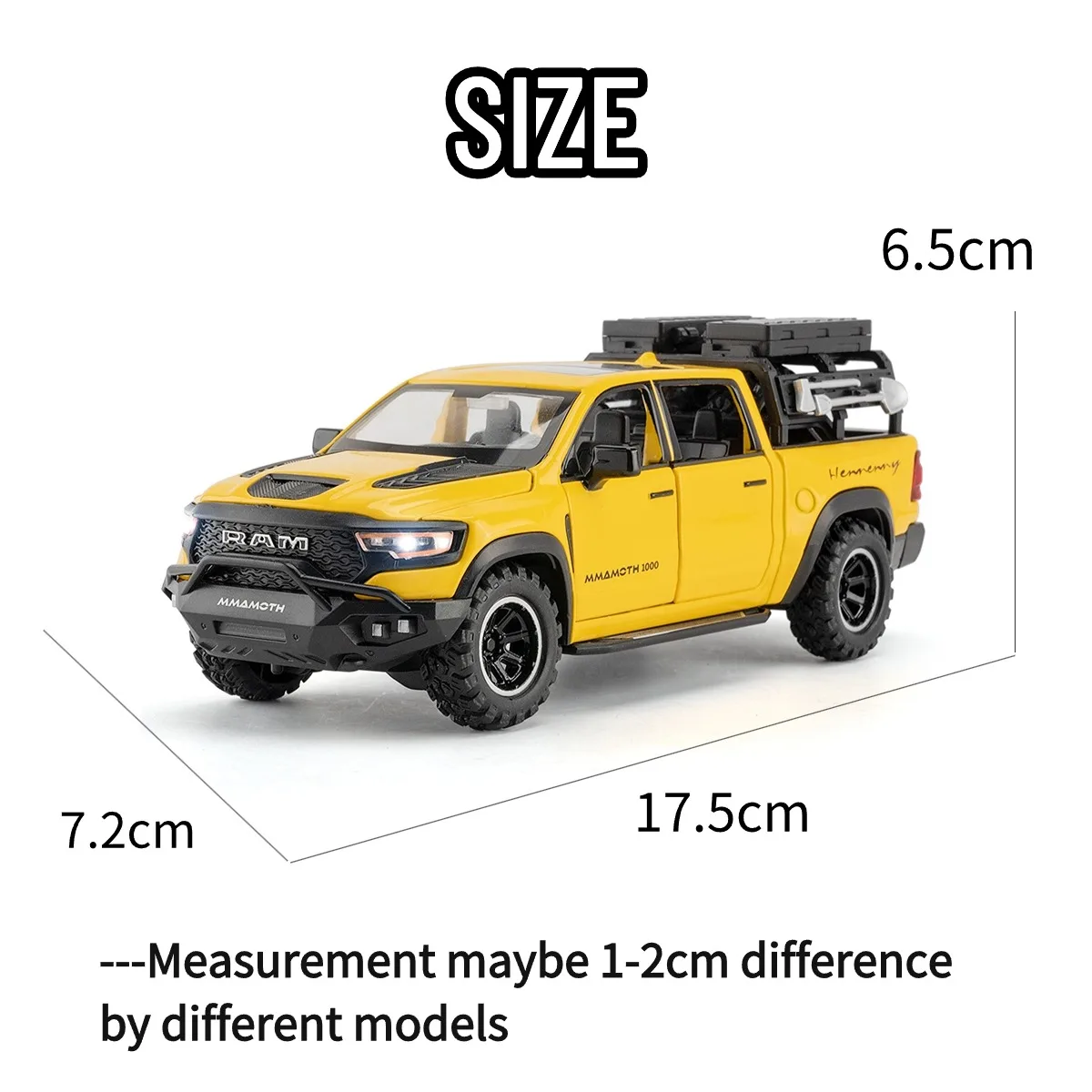 1:32 Dodge RAM Mamoth Pullback Car Toy with Lights Engine Sound, Audi Mclaren Diecast Car Model Scale Replica Gift Kid Boy Toy