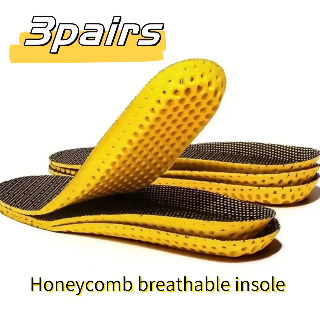 3 Pairs of Breathable Insoles for Sports Shoes - Keep Your Feet Cool and Comfortable