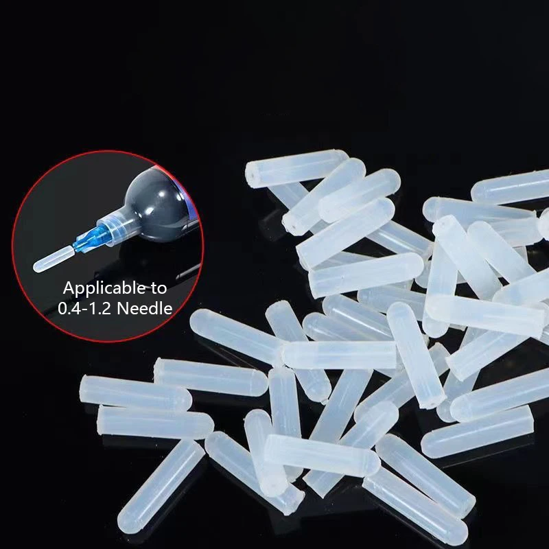 Pack of 15 Silicone Plug for Dispensing Syringe Needle, Glue Leakage Prevention