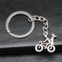 Keychain Holder Souvenirs Gift Vintage Handmade Antique Silver Color 21x18mm Couple Bike Pendant Keyring