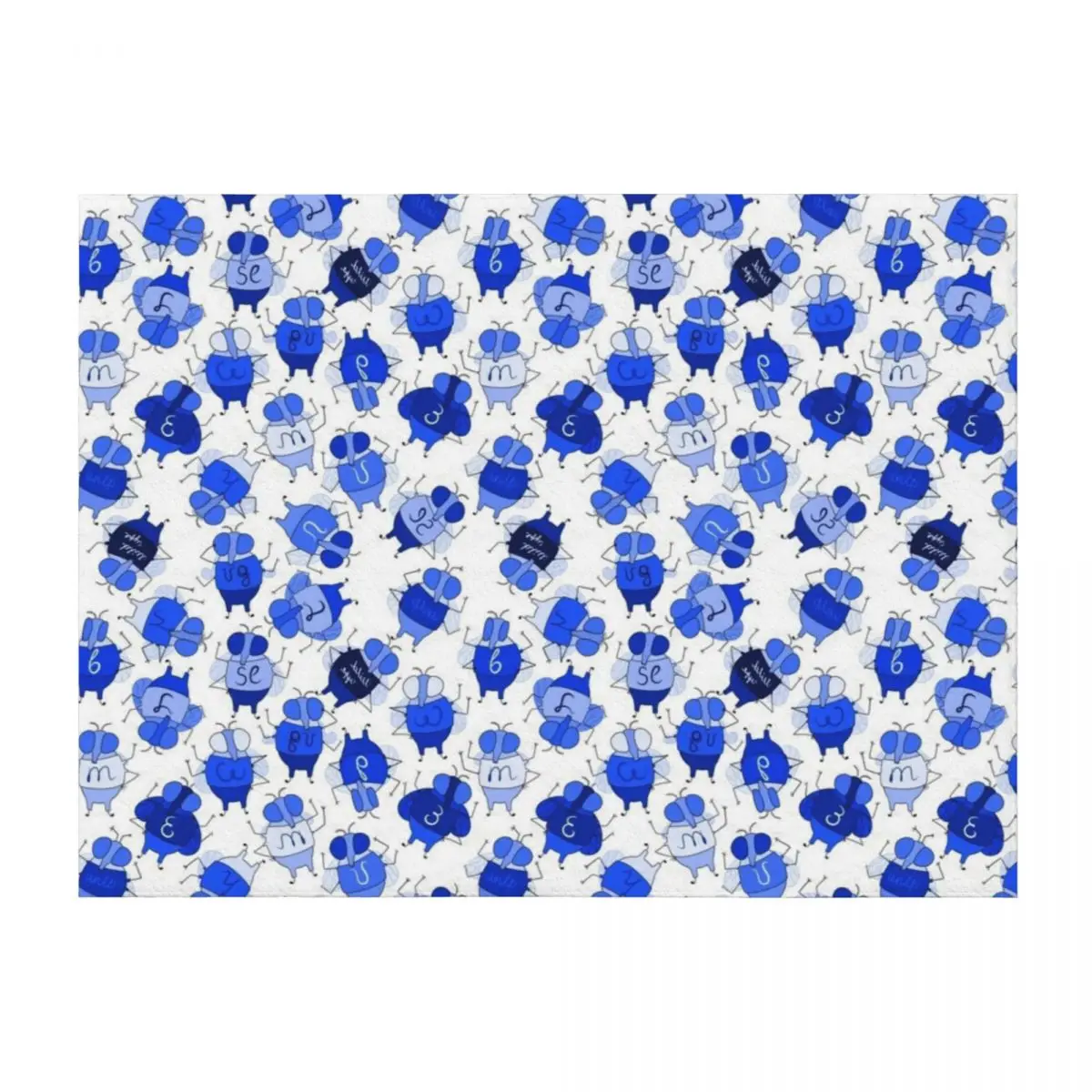 

Cute Drosophila Melanogaster mutants in Gzhel Throw Blanket Decorative Beds Decorative Sofa Shaggy Blankets