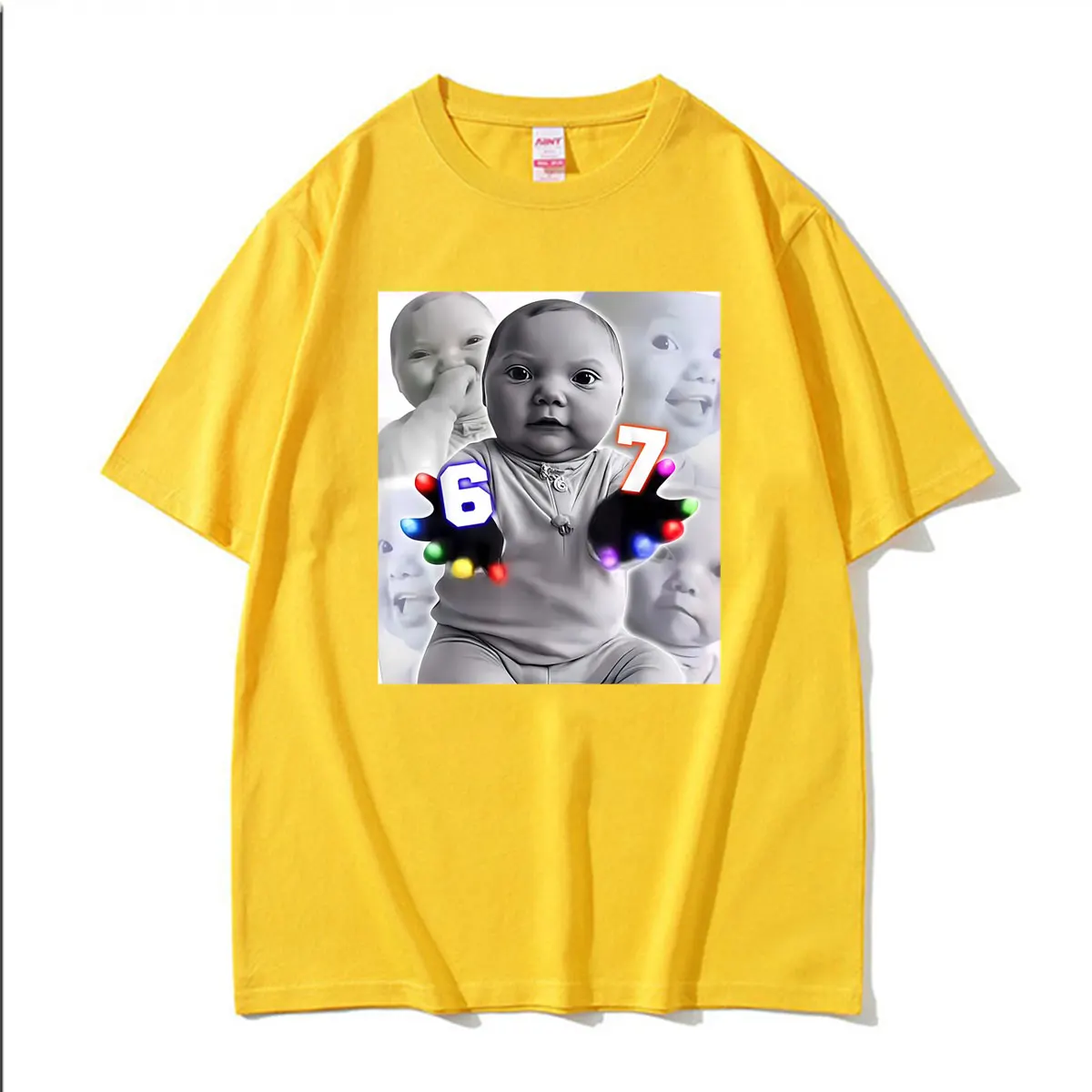 Six Seven 67 Gloving Baby Hand Meme Funny Al Baby Graphic T Shirts Men Women Vintage Classic T-shirt Fashion Kawaii Y2K Clothing