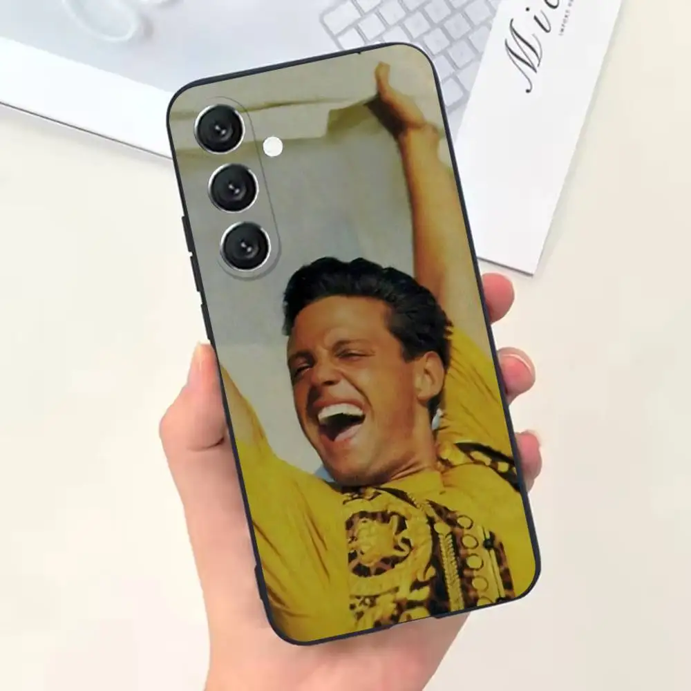 حافظة هاتف L-Luis Miguel Singer لهاتف سامسونج جالاكسي A73,31,32,72,41,53,52,71,22,5G,Note,J7,8,9 غطاء أسود ناعم