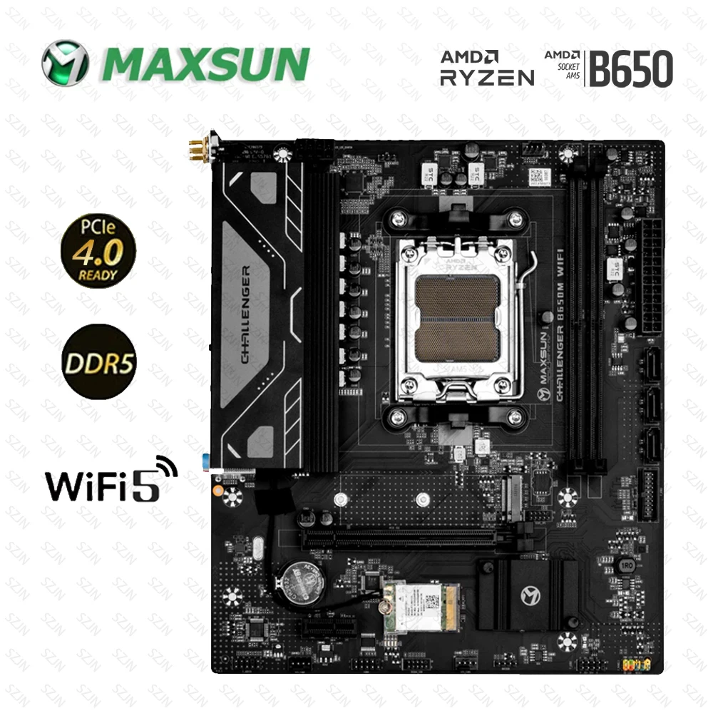 

Maxsun B650 Motherboard for Ryzen 7000-9000 AM5 Socket Support DDR5 Dual Channel Onboard WIFI RTL8821CE Multiple Option
