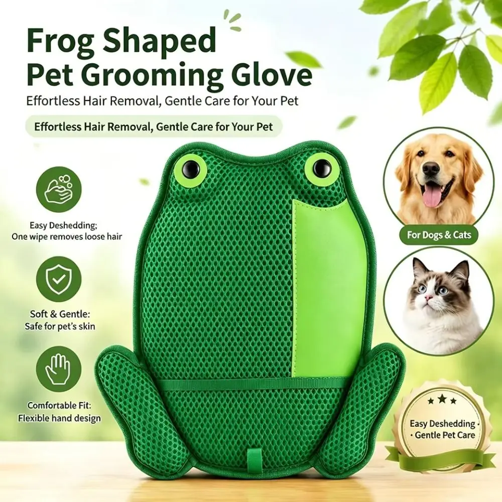Electrostatic Adsorption Pet Hair Removal Glove Washable Double-Sided Dog Floating Hair Remover Extra Thick Breathable Mesh