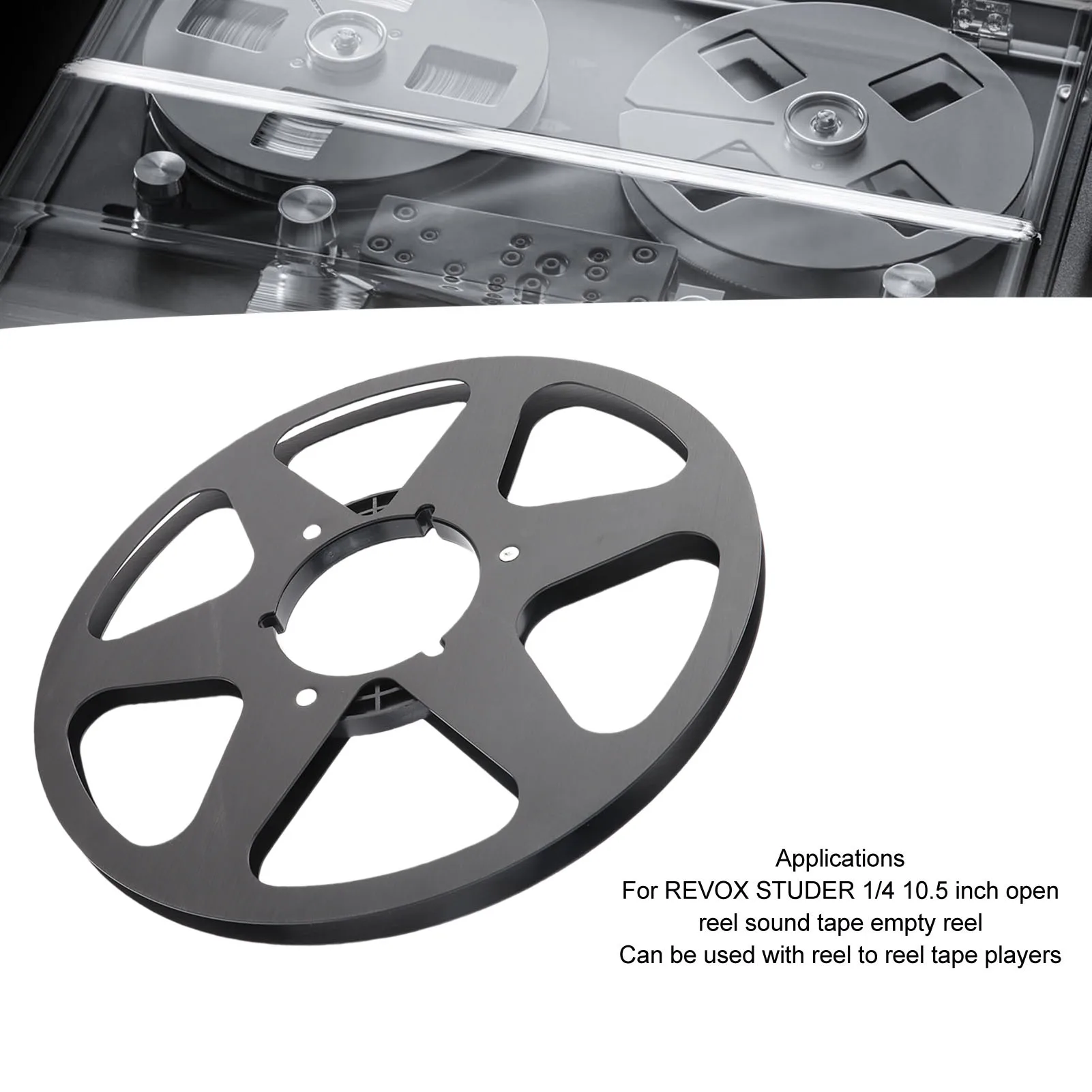 1/4 10.5 Inch Empty Tape Reel Aluminum Alloy 6 Hole Universal Opening Machine Part Empty Takeup Reel for REVOX Studer
