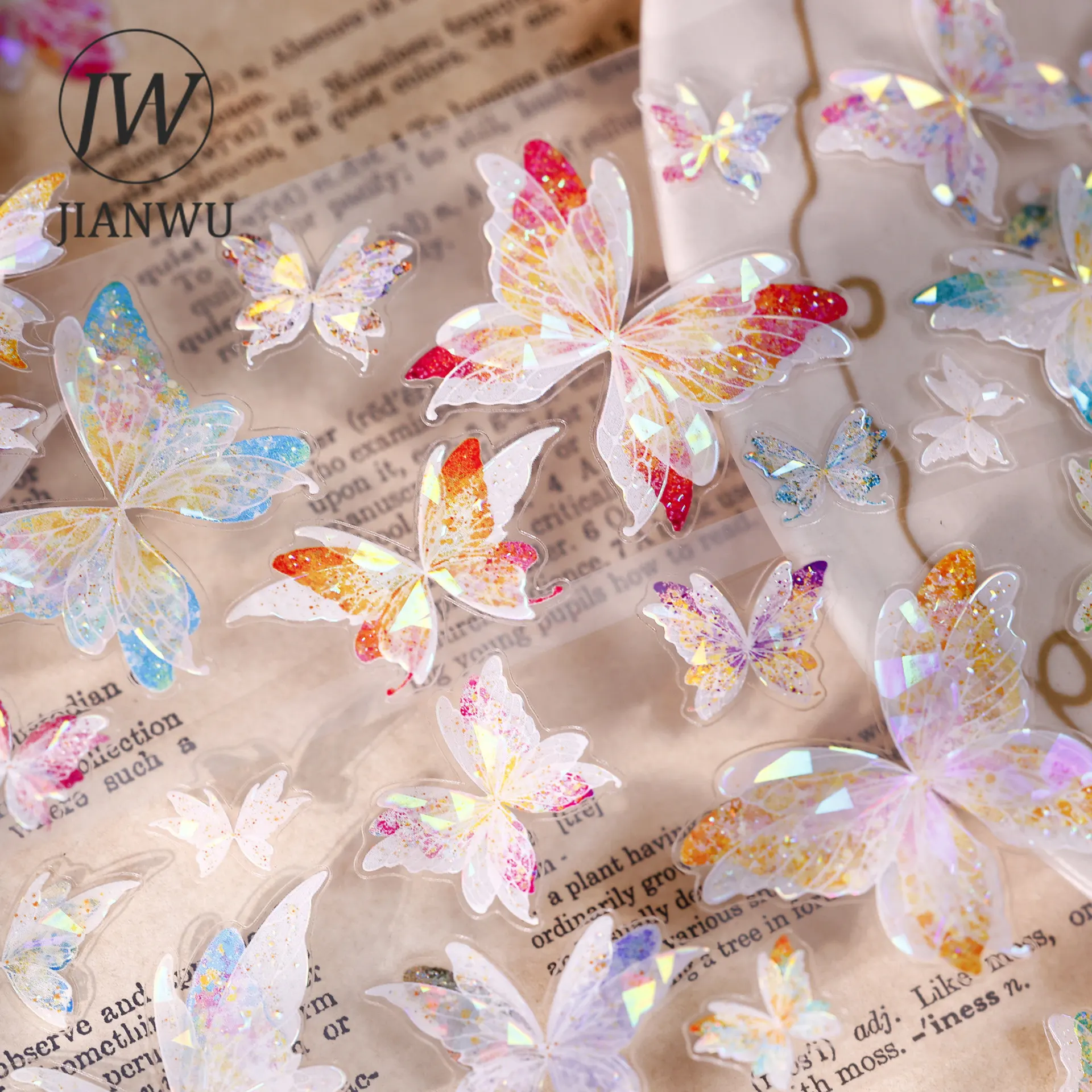 jianwu-55mm-5m-vintage-colorful-butterfly-landscape-material-collage-scrapbooking-pet-tape-creative-diy-journal-stationery