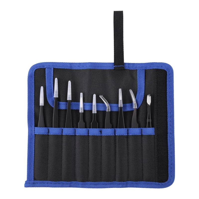 Fine-Tip Tweezers 6 Pcs/ 10 Pcs  Broad-Tip TweezersTool Anti Static Tweezers Set for Hand-Sewn Projects Precise Secure Handing