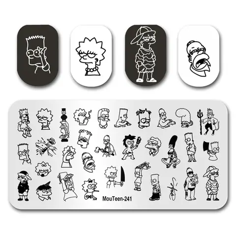 Nail Art Stamping MouTeen-241 Disney Yellow People Nail Stamping Plates Manicure Set For Nail Art Stamper