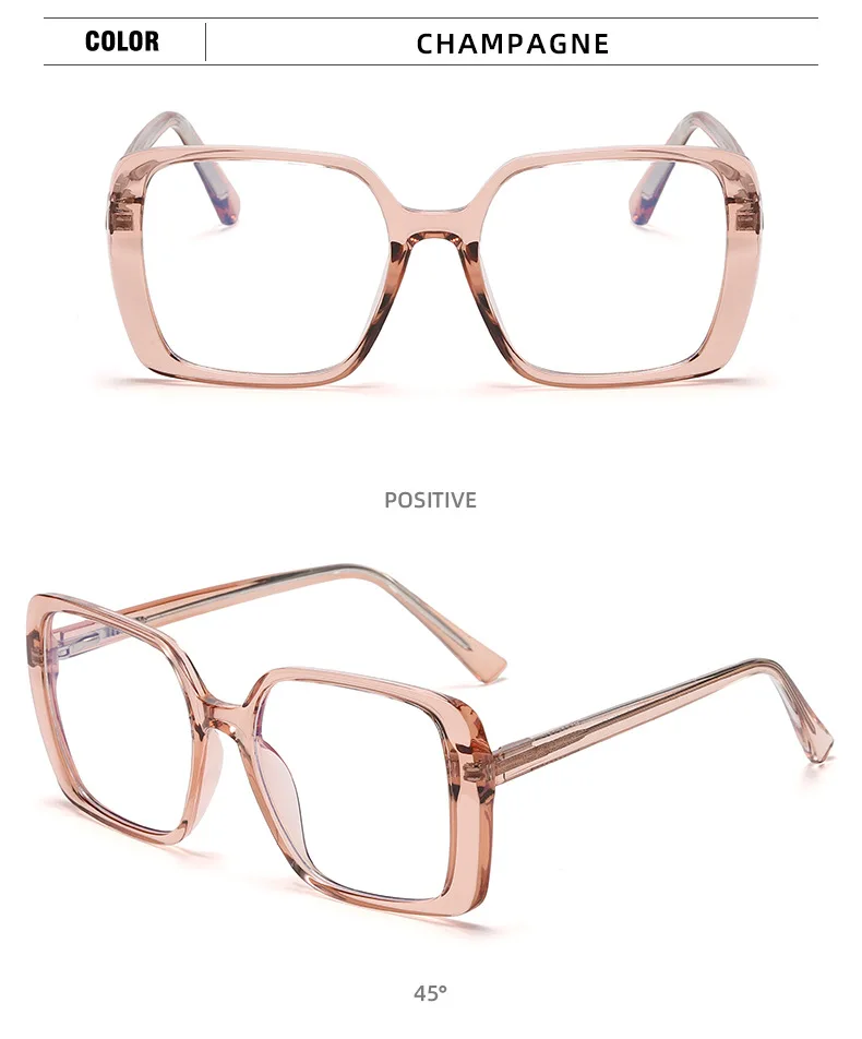 Luxus Vintage transparente übergroße quadratische Lesebrille Frauen Computer Brille Anti Blaulicht Brille Presbyopie Brille – Detail 16