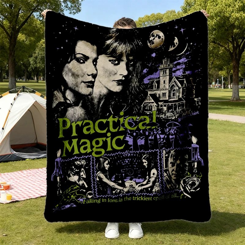 Vintage  Practical Magic Flannel Blanket, Sally Gillian Owens Flannel Throw