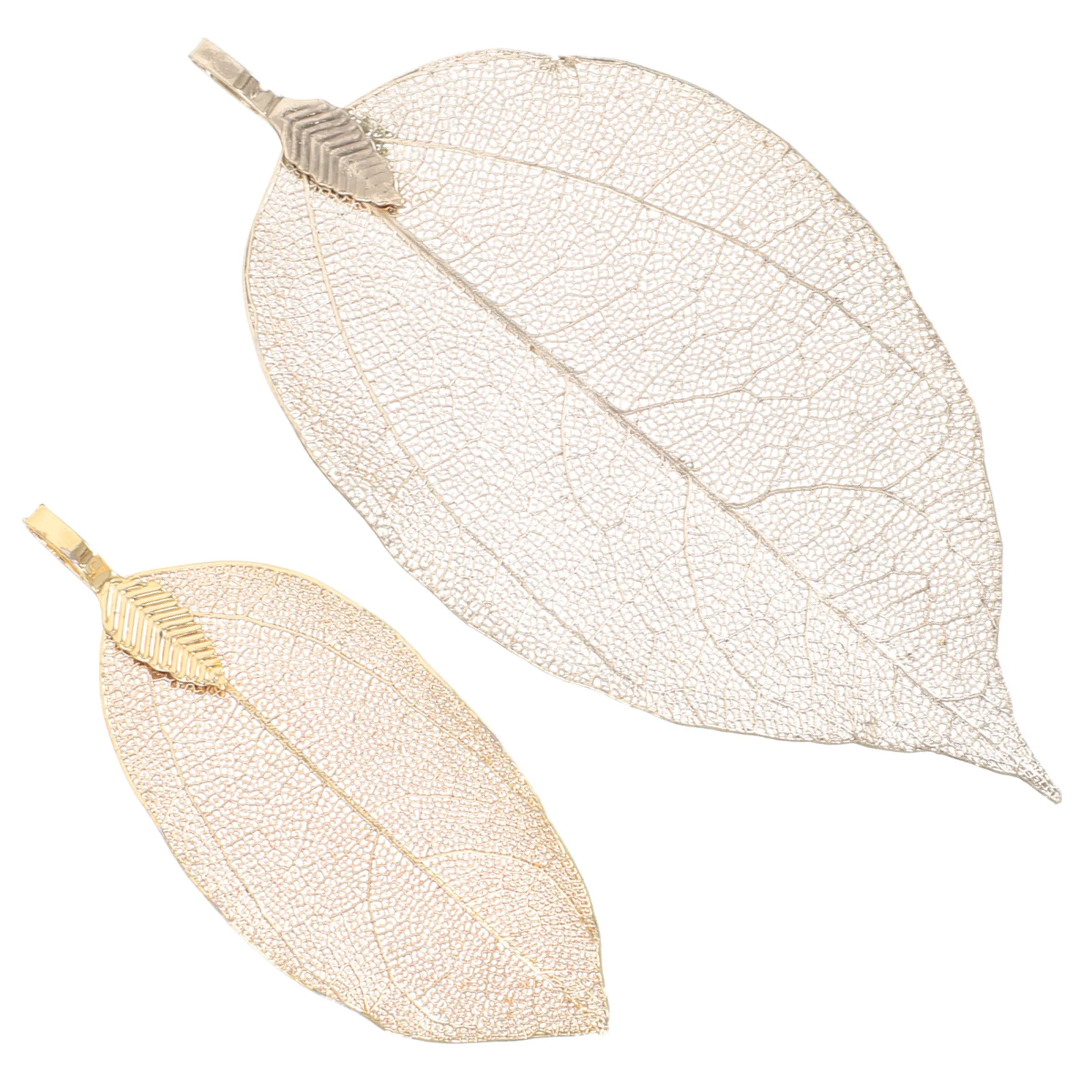 

2Pcs Leaf Shape Charms for Jewelry Making Handmade Pendant Supplies Elegant Craft Accessories for Women Fall Style