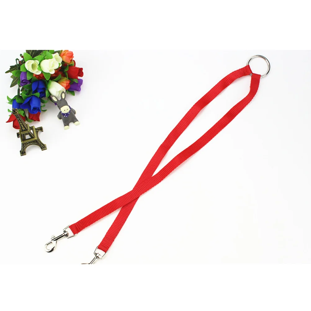 

For Dogs Premium Nylon Tangle-Free Dual Clip Pet Walking Rope Small Pets Red Two Dog Double Leash For Dogs Leash